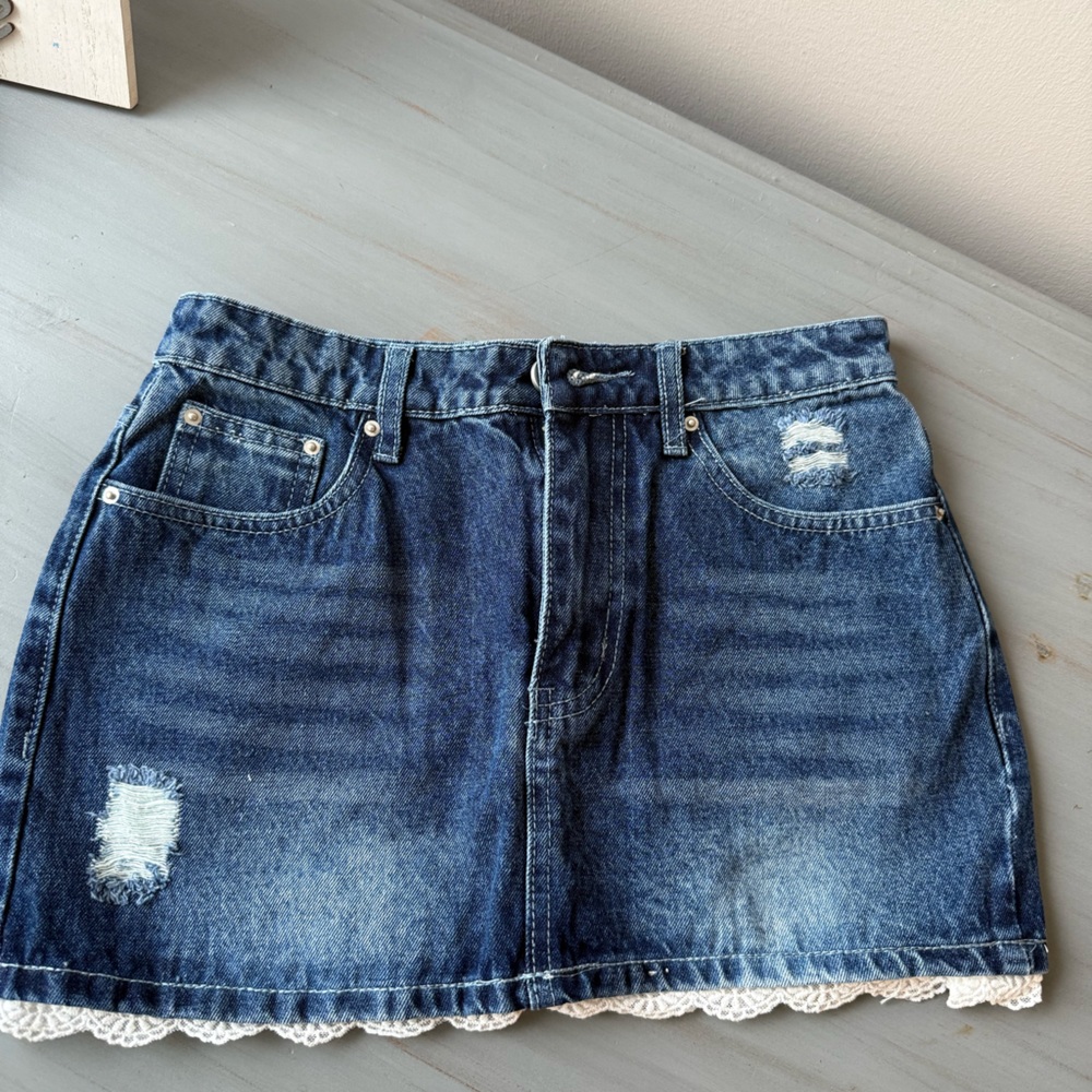 Fashion Nova Blue Denim Skirt